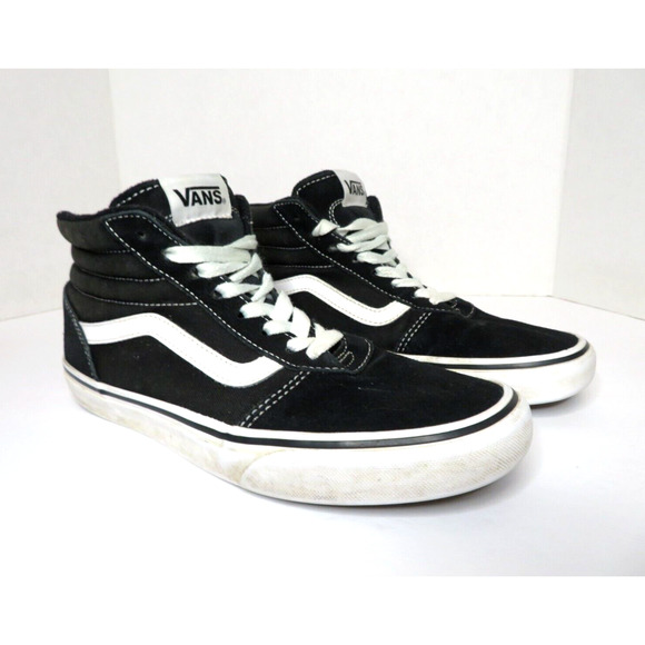 Vans Old Skool SK8-Hi Men's Black White Canvas Shoes Mid Top Sneakers - Size 7.5 - Picture 3 of 9